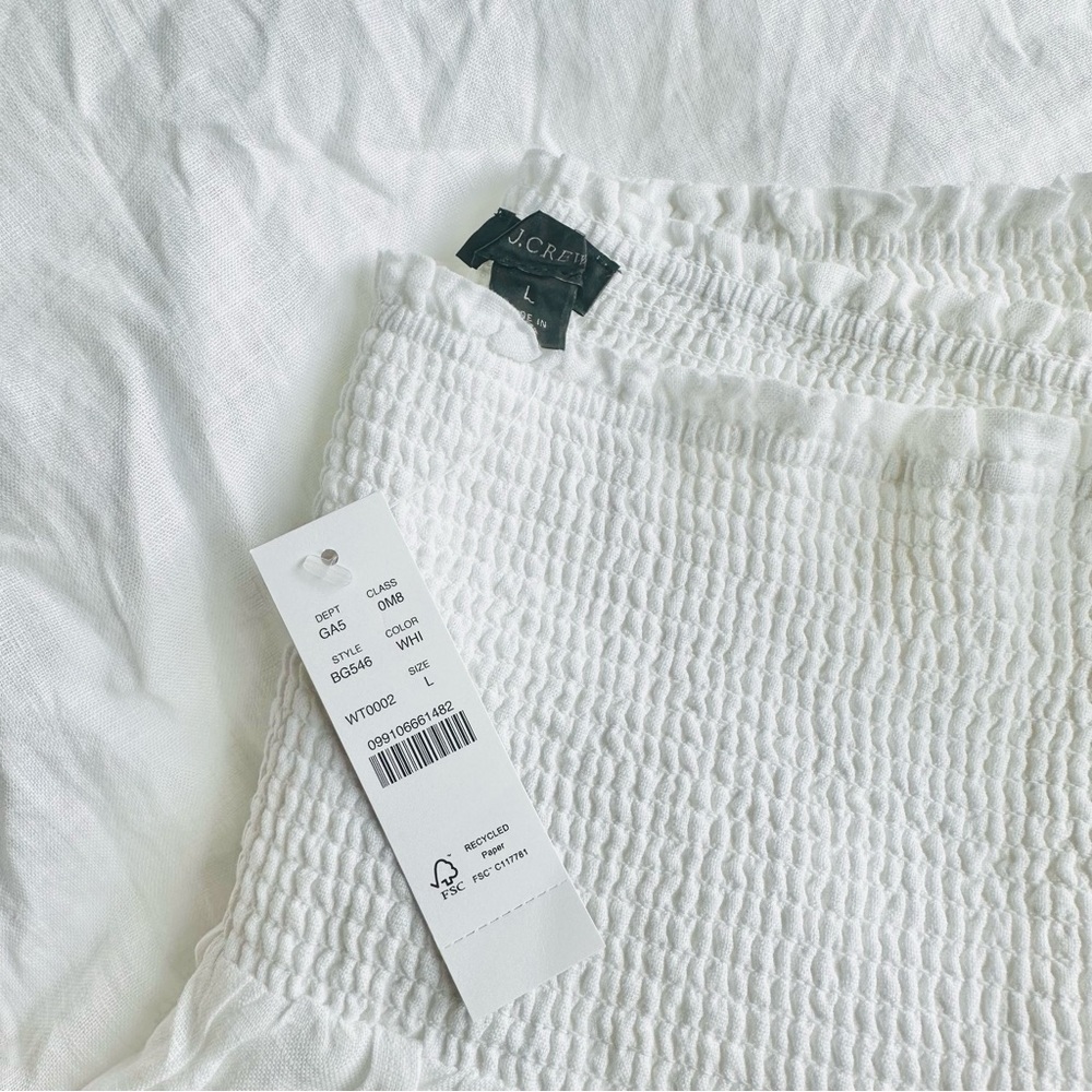J. Crew Smocked Waist Linen Mini Skirt - Picture 5 of 6